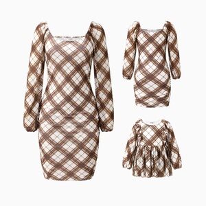 Mommy & Me long sleeve plaid dress